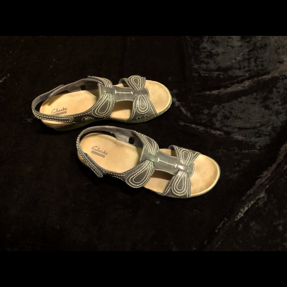 Clarks navy blue Sandles. Size 10